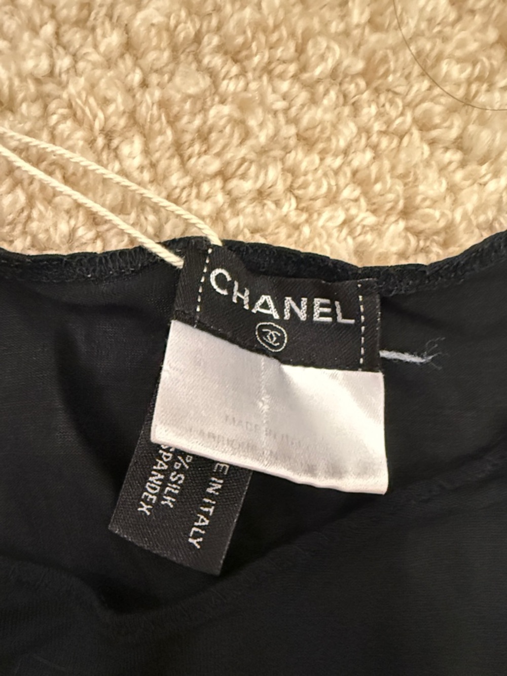 CHANEL Black Logo-Trim Tank Top with Star Accents - Picture 3 of 8